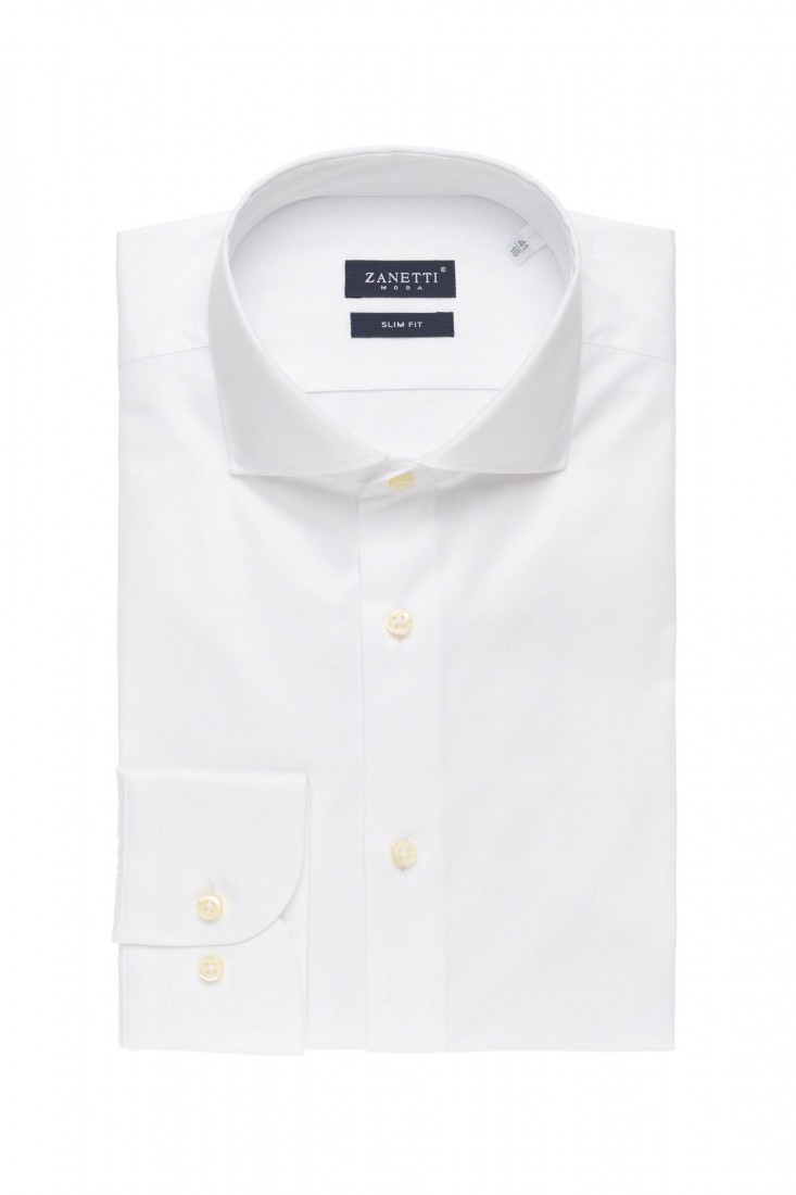 Slim cotton shirt with...